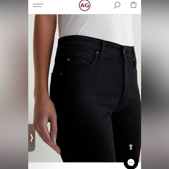 AG Women’s Farrah Black Corduroy Skinny Pants Size 24‎ - Picture 3 of 11